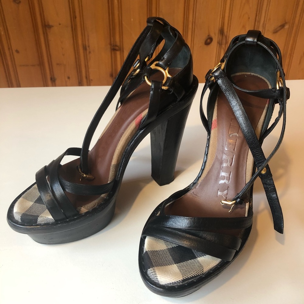 Burberry strappy platform heels